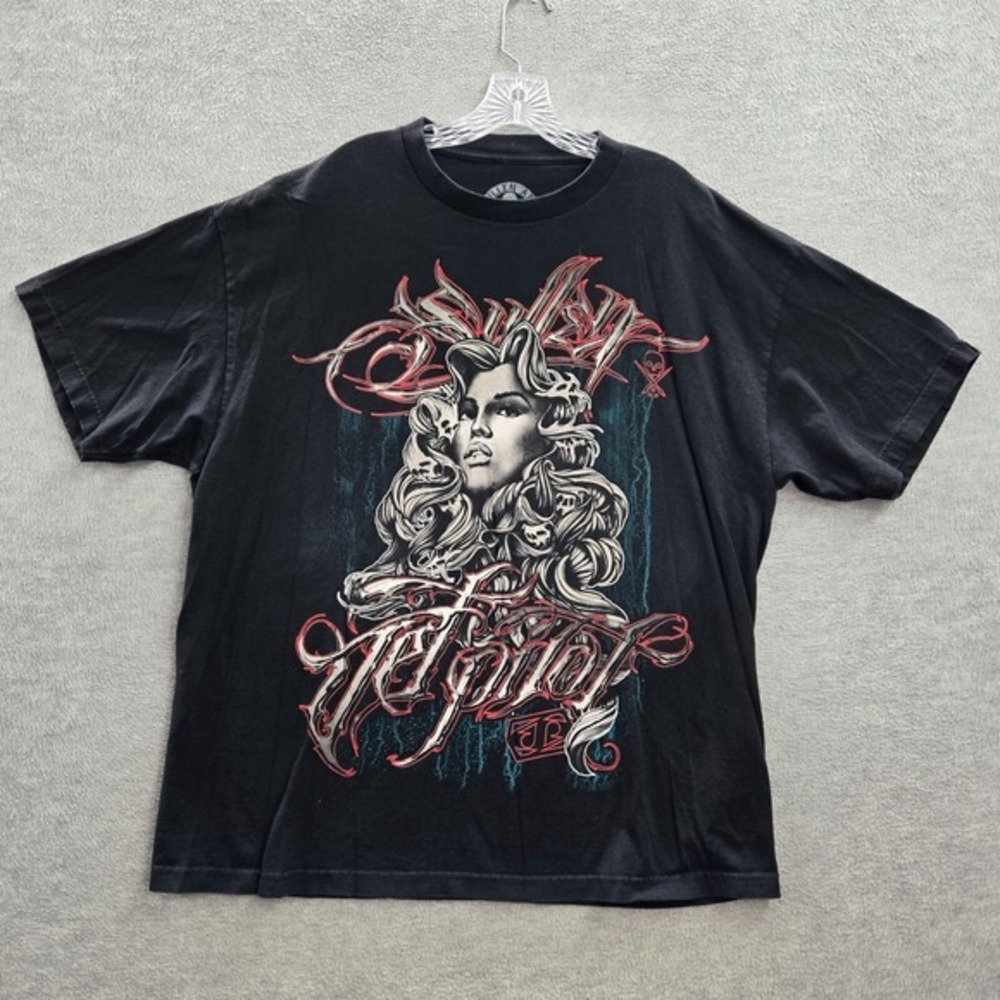 Sullen Men Shirt 2XL Black Medusa Snake Ink Art Logo Graphic Crew Neck Tee